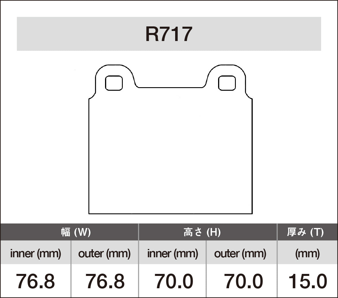 iSWEEP Brake Pad〔Front〕R717