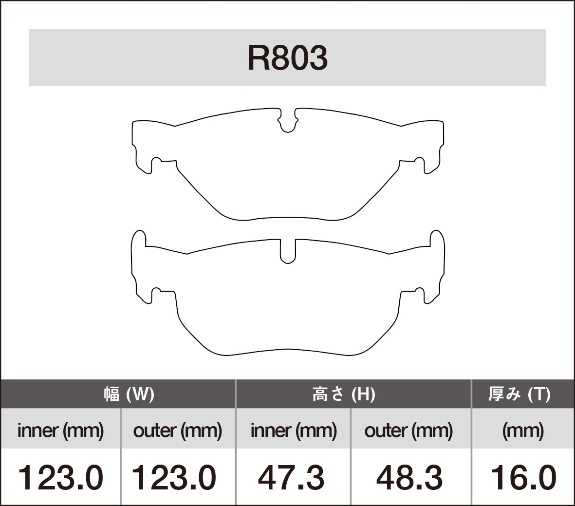 iSWEEP Brake Pad〔Rear〕R803