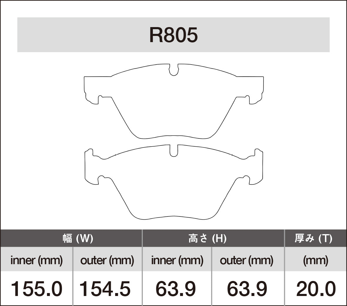 iSWEEP Brake Pad〔Front〕R805