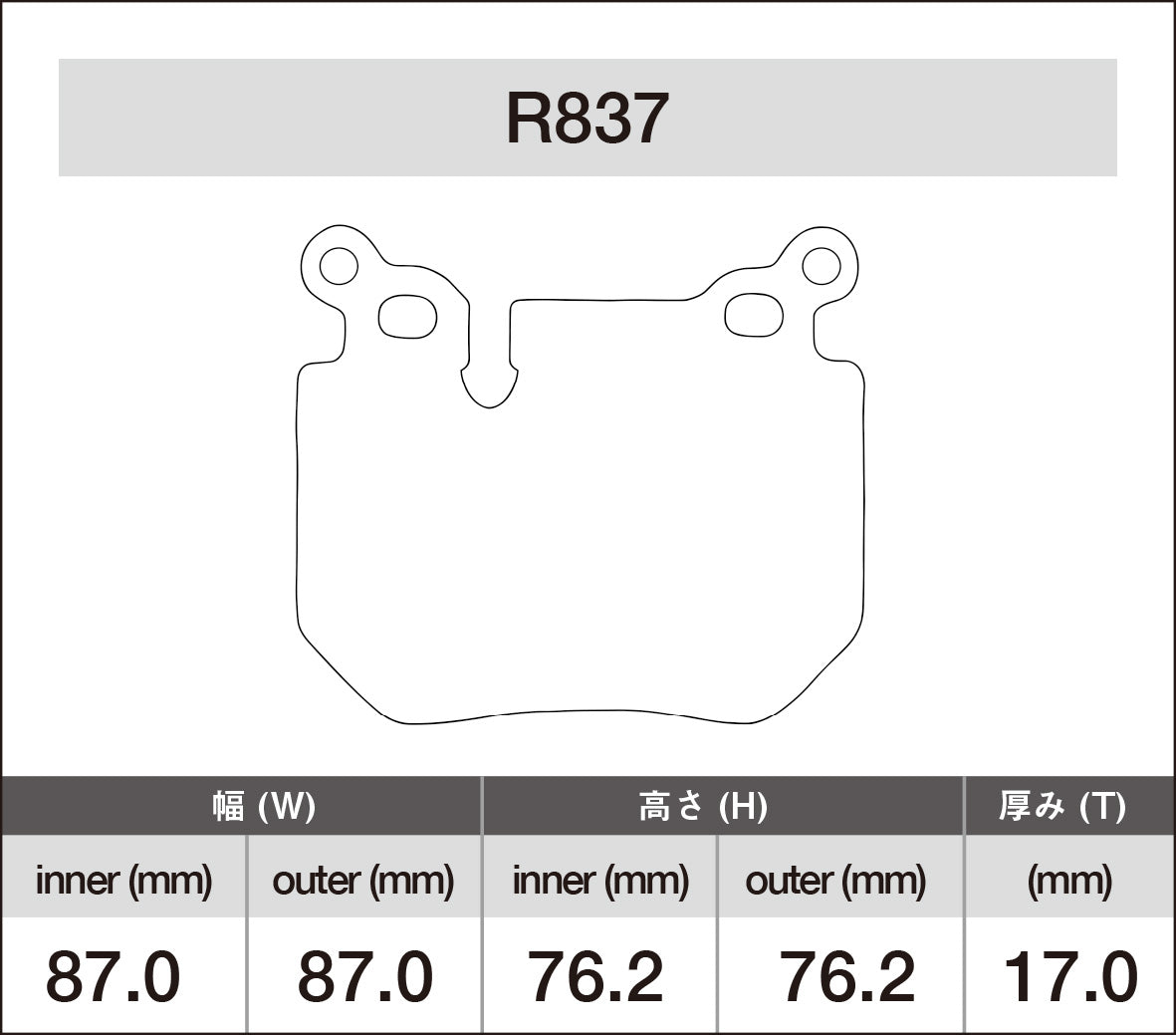 iSWEEP Brake Pad〔Rear〕R837
